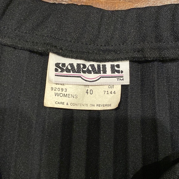 Vintage 70's Sarah K Perma Prest Accordion Pleated Black Midi Skirt Size 10 - Picture 4 of 6